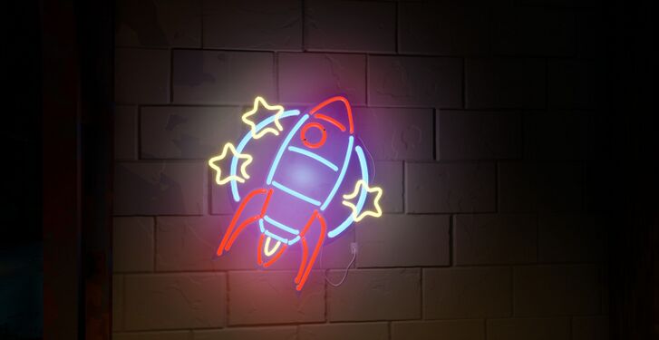 Neon Rocket Sign